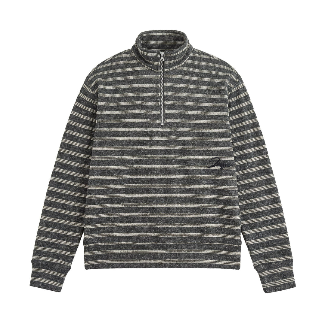 Herren Strukturiertes Halbzip-Strickpullover mit Stehkragen Nord Taschen
