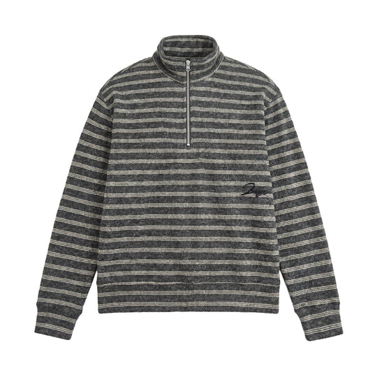 Herren Strukturiertes Halbzip-Strickpullover mit Stehkragen Nord Taschen