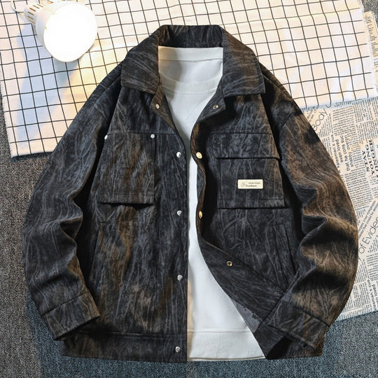 Herren Utility-Overshirt aus Vintage-Optik mit Druckknopfleiste, Pattentaschen & gebürsteter Struktur Nord Taschen