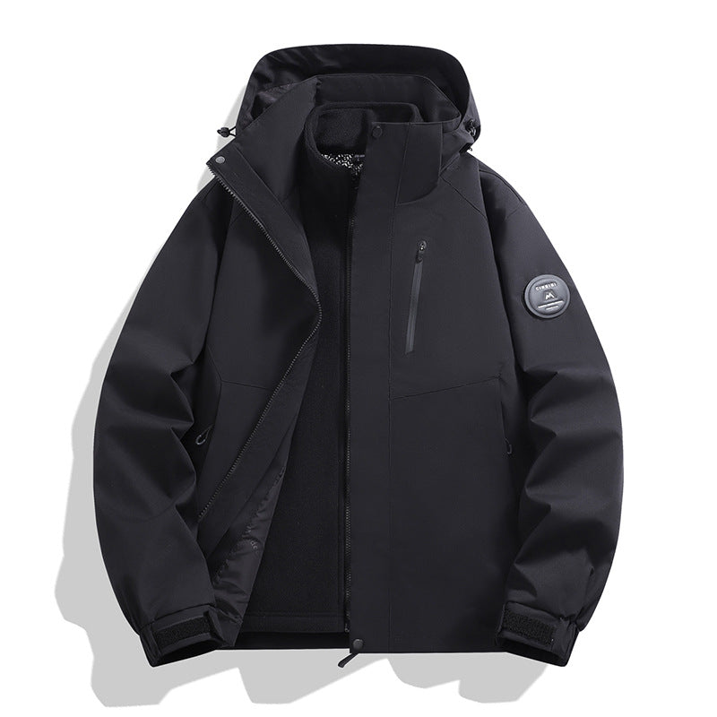 Herren Softshell-Performancejacke mit abnehmbarer Kapuze, verdecktem durchgehendem Reißverschluss und ergonomischem Schnitt Nord Taschen