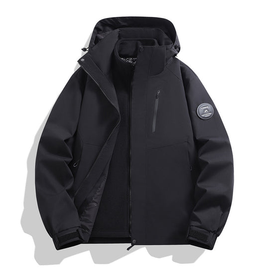 Herren Softshell-Performancejacke mit abnehmbarer Kapuze, verdecktem durchgehendem Reißverschluss und ergonomischem Schnitt Nord Taschen