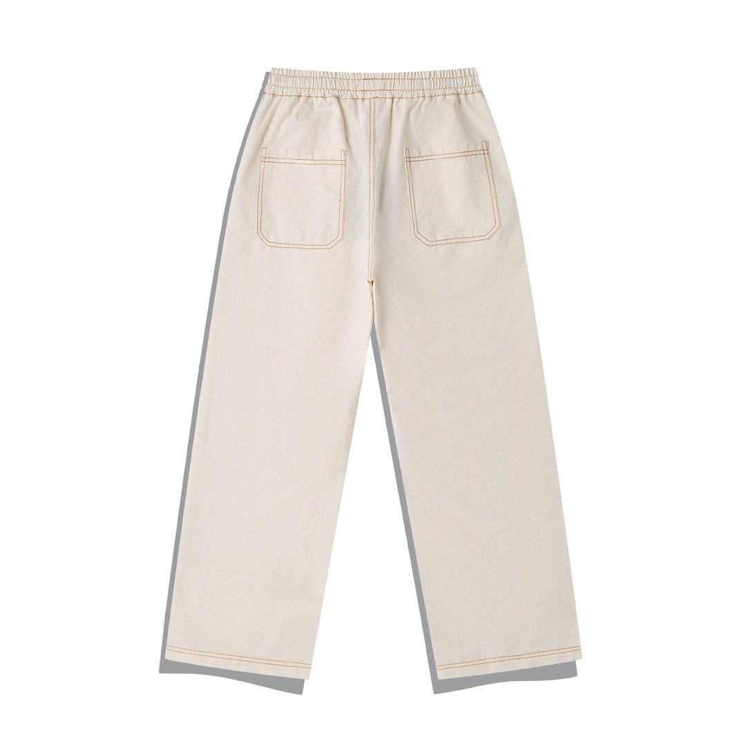 Damen Weite Denim-Cargo-Culotte mit elastischem Bund und Kontraststeppung Nord Taschen