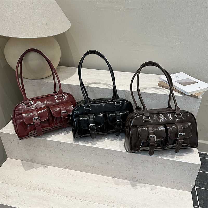 Damen elegante Handtasche mit praktischer Doppel-Riemen-Optik Nord Taschen