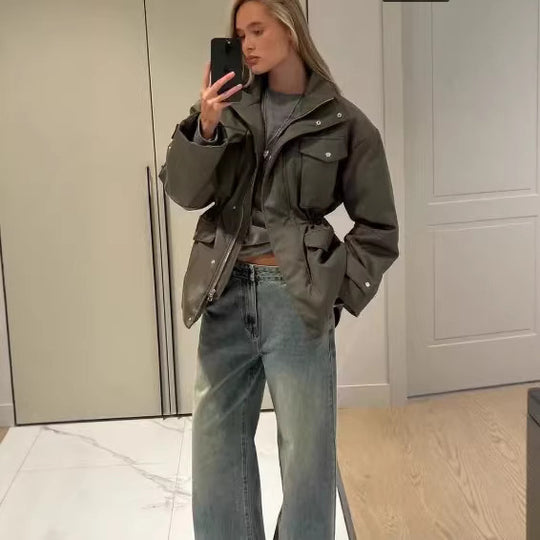 Damen Utility-Parka mit aufgesetzten Pattentaschen und hohem Stehkragen Nord Taschen