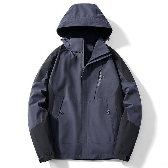 Herren Colorblock Softshell-Trekkerjacke mit Kapuze, verdeckten Reißverschlüssen und seitlichen Eingrifftaschen Nord Taschen