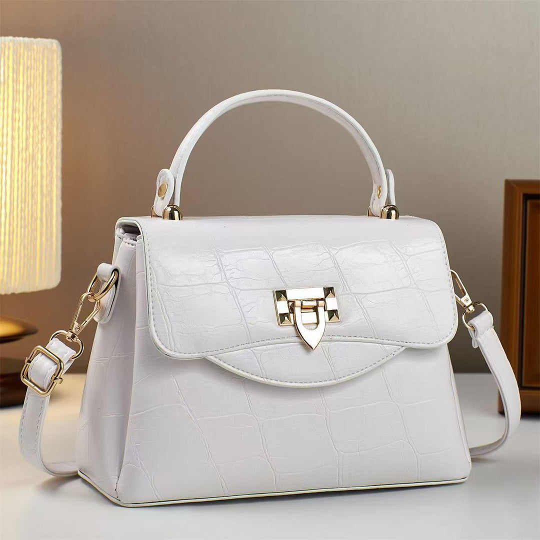 Damen strukturierte Handtasche mit elegantem Krokodilleder-Look Nord Taschen
