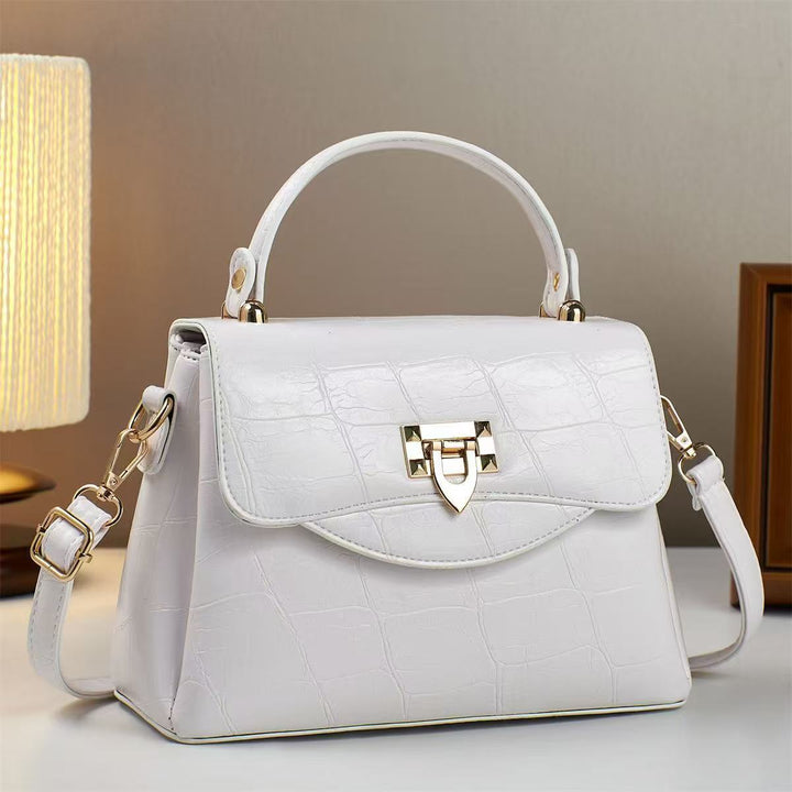 Damen strukturierte Handtasche mit elegantem Krokodilleder-Look Nord Taschen