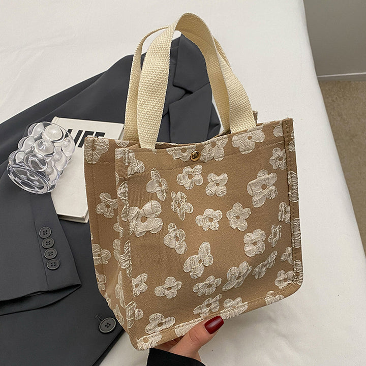 Damen Jute-Tragetasche mit floralen Applikationen Nord Taschen