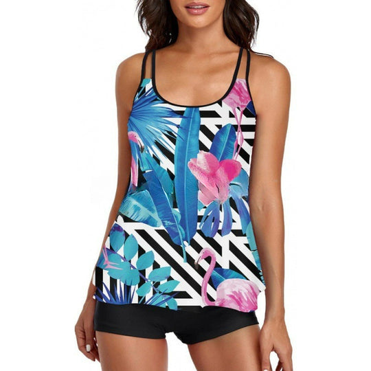 Damen Sportliches Tankini-Set mit bequemem Shorts und verstellbaren Trägern Nord Taschen