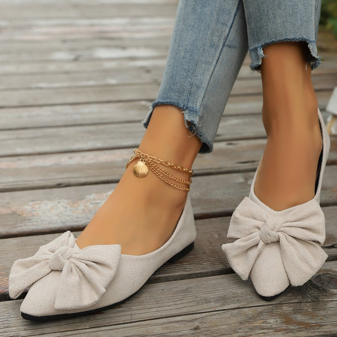 Damen Ballerinas mit modischer Schleifenapplikation und bequemem Fußbett