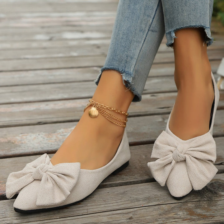 Damen Ballerinas mit modischer Schleifenapplikation und bequemem Fußbett