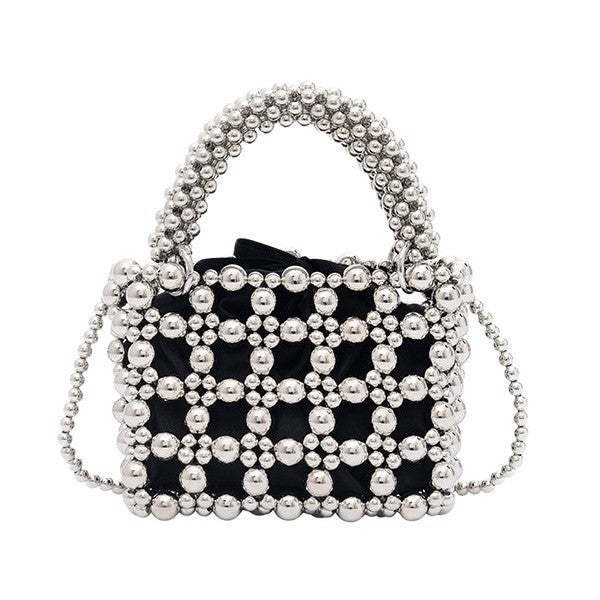 Damen Designer Handtasche aus kunstvollen Perlen Nord Taschen