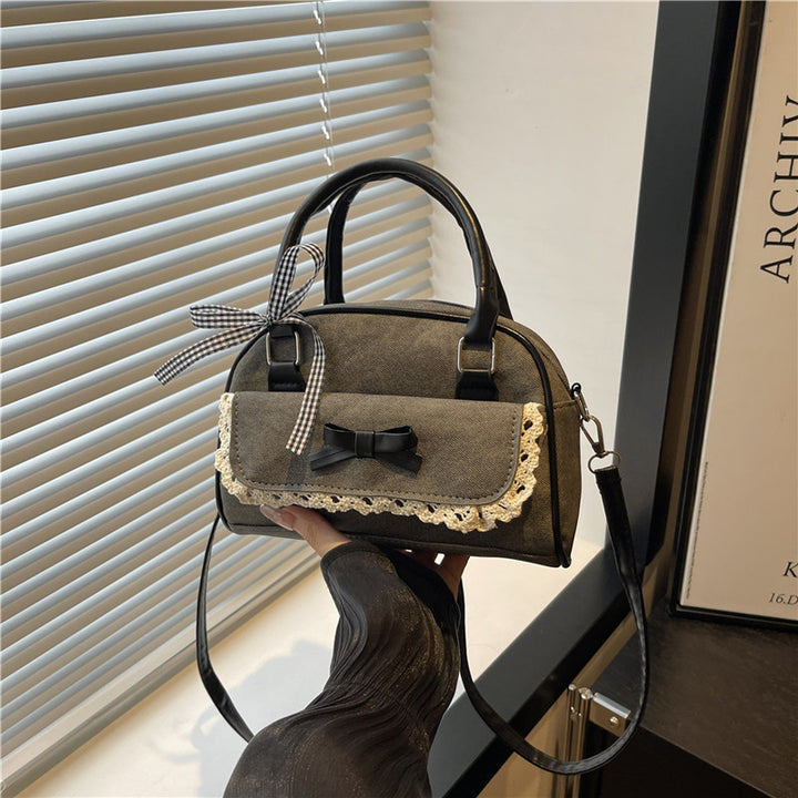 Damenhandtasche mit exquisiten Rüschen und kreativem Schleifendetail Nord Taschen