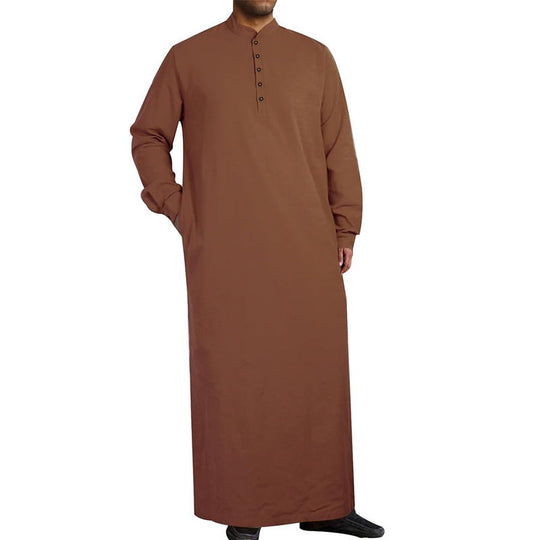 Herren moderner Kaftan mit Knopfleisten-Design und weichem Baumwollmaterial Nord Taschen