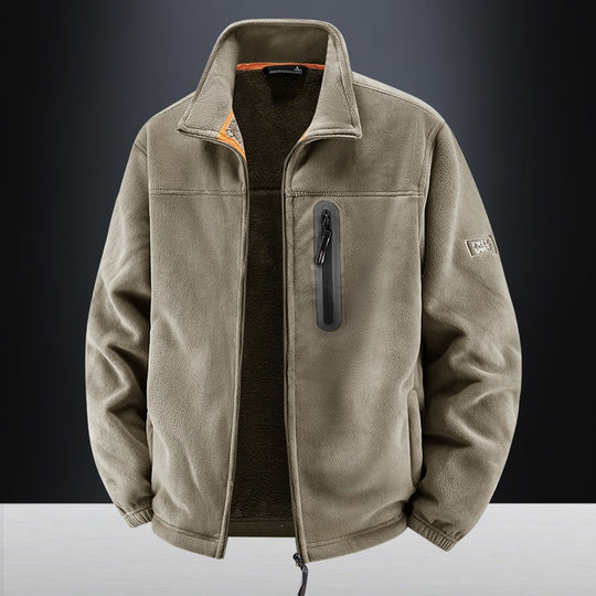 Herren Thermo-Fleece-Outdoorjacke mit Teddy-Innenfutter, Brustreißverschluss & windabweisender Oberfläche Nord Taschen