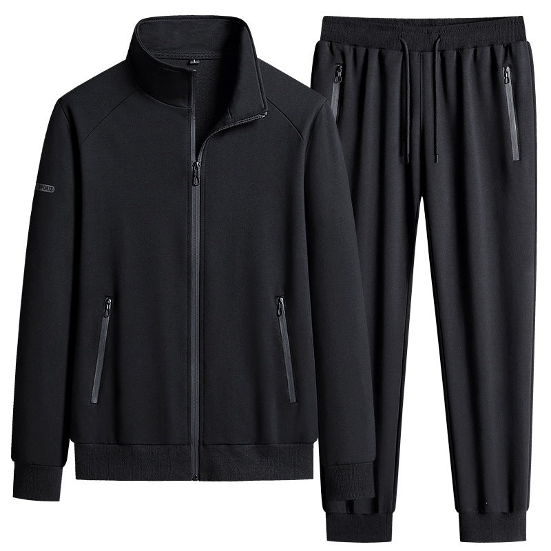 Herren Sportlicher Softshell-Trainingsanzug-Set mit fleecegefütterter Jacke und tapered Jogginghose Nord Taschen