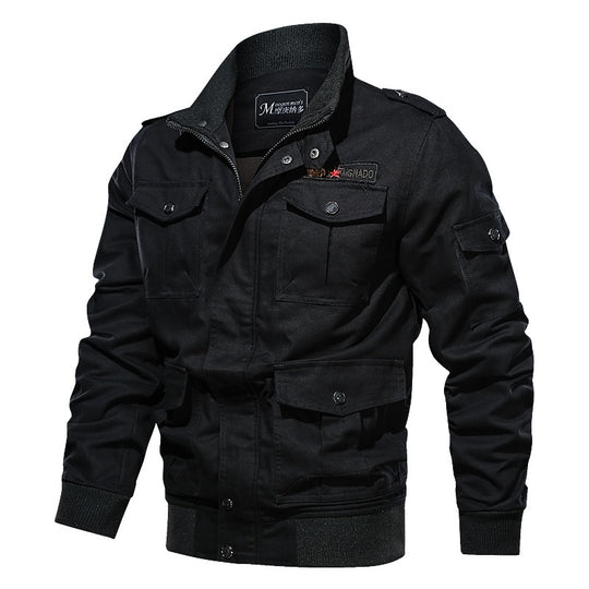 Herren Robust geschnittene Canvas-Fieldjacke mit Epauletten, Mehrfachtaschen und geripptem Abschluss Nord Taschen