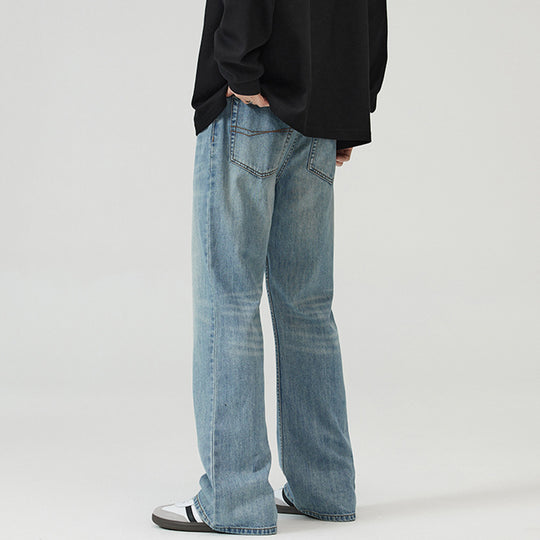 Herren Weite verwaschene Baggy-Jeans mit ausgestelltem Bein und verlängertem Saum Nord Taschen