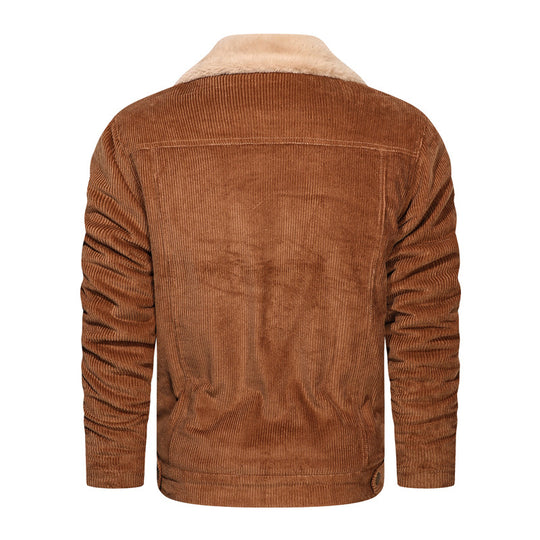 Herren Cord-Truckerjacke mit Teddyfutter und Hemdkragen Nord Taschen