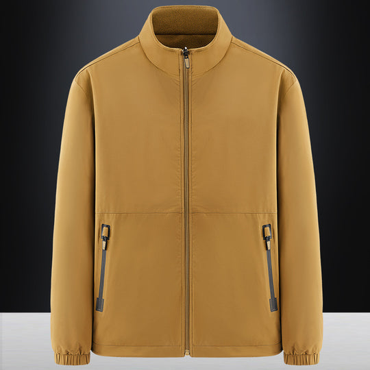 Herren Minimalistische technische Allwetter-Softshelljacke mit Stehkragen und wasserabweisenden Reißverschlüssen Nord Taschen