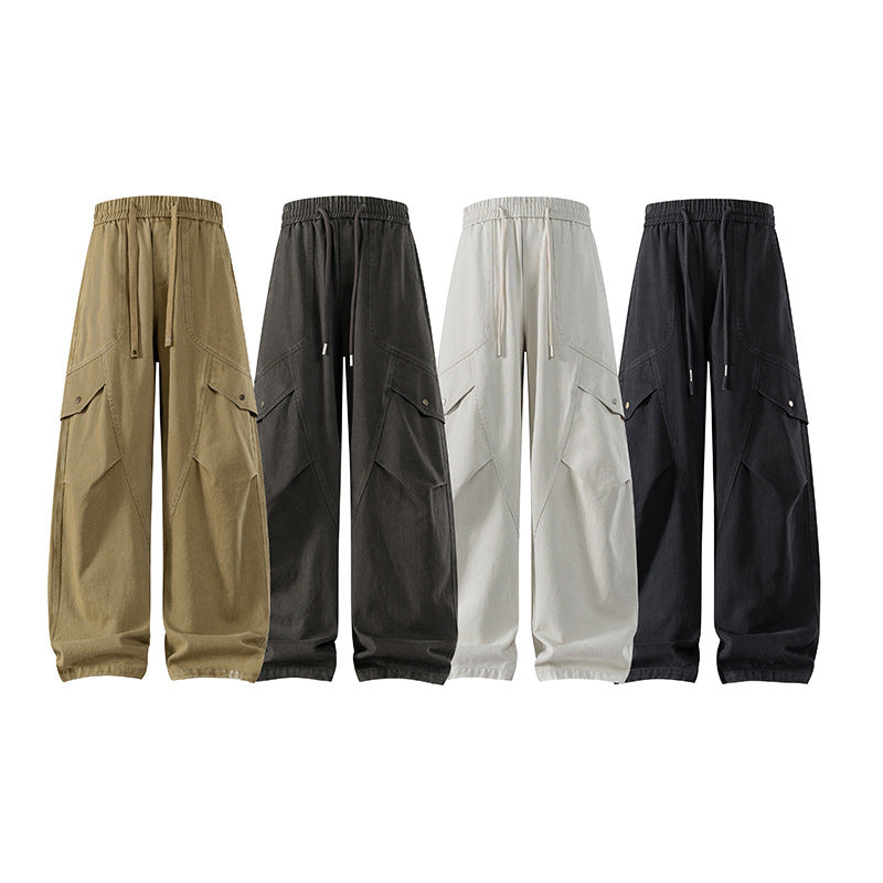 Herren weite Utility-Cargo-Hose mit Tunnelzugbund und großen Klappentaschen Nord Taschen