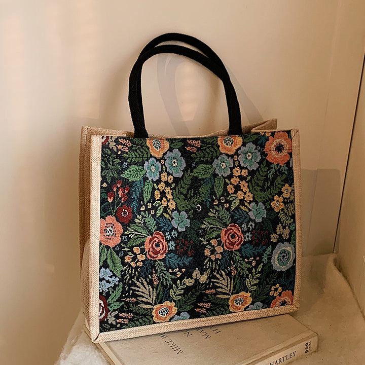 Damen Tragetasche mit floralem Stickdesign Nord Taschen