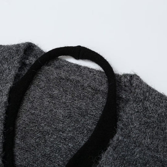 Damen Oversize Strickcardigan mit tiefem V‑Ausschnitt und breitem Rippbündchen Nord Taschen