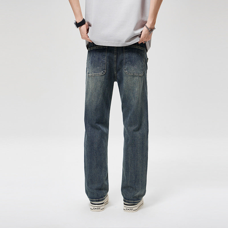 Herren Weite Baggy-Jeans mit markanten Teilungsnähten, hohem Komfortbund & Utility-Taschen Nord Taschen