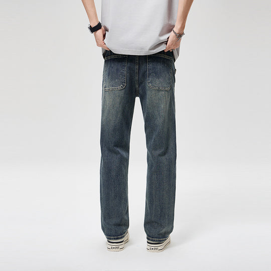 Herren Weite Baggy-Jeans mit markanten Teilungsnähten, hohem Komfortbund & Utility-Taschen Nord Taschen