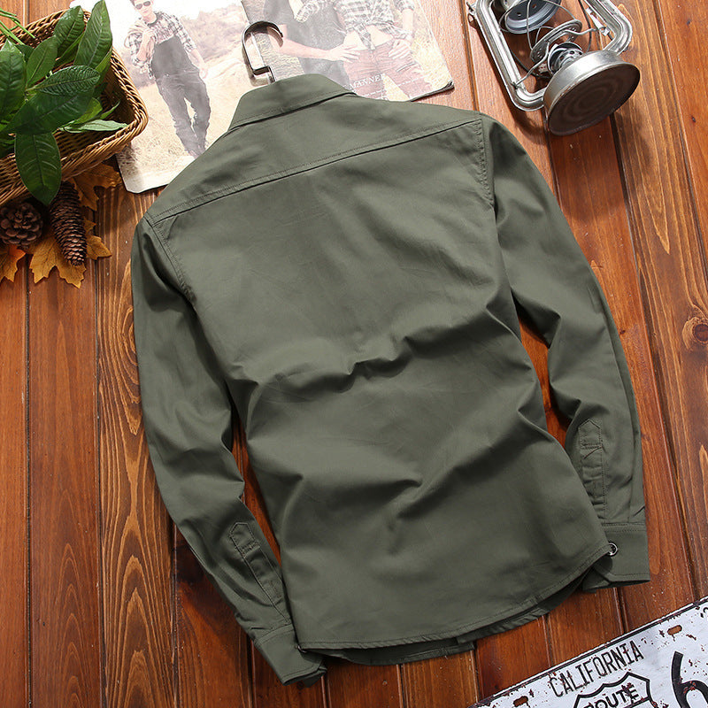 Herren Utility-Overshirt mit Brustpattentaschen und Hemdkragen Nord Taschen