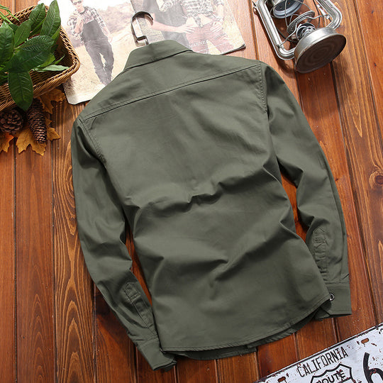 Herren Utility-Overshirt mit Brustpattentaschen und Hemdkragen Nord Taschen