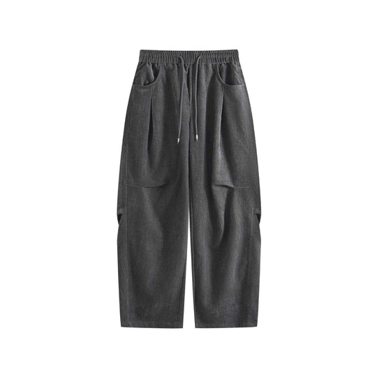 Damen Weite Cropped Komfort‑Cargohose mit elastischem Kordelbund und aufgesetzten Taschen Nord Taschen