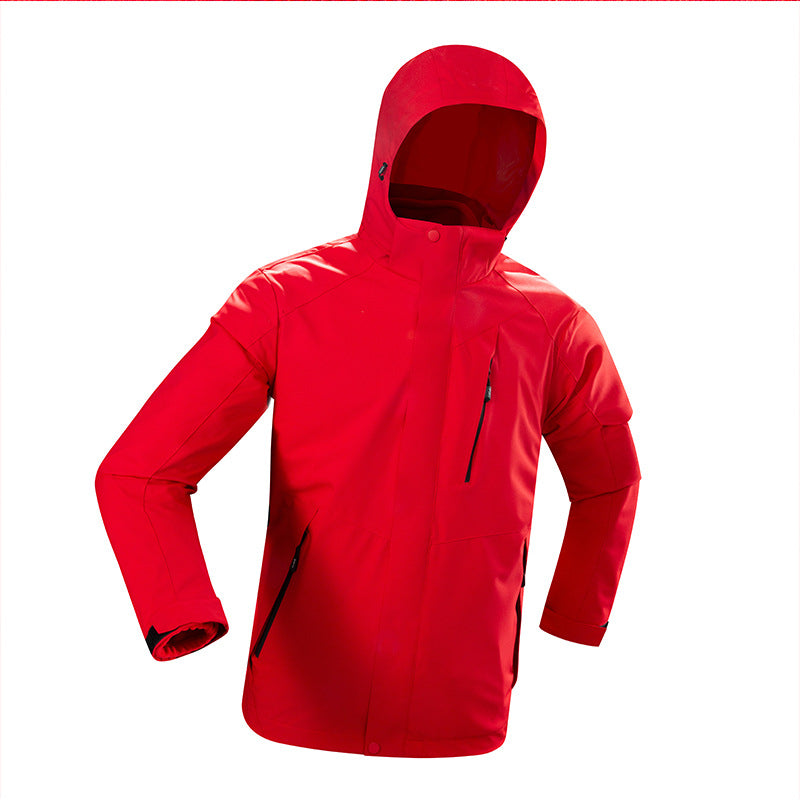Herren Technische Softshelljacke mit Kapuze, winddichter Membran und Brust-Reißverschlusstasche Nord Taschen