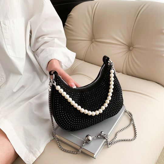 Damen glamouröse Abendtasche mit Perlenschmuck Nord Taschen