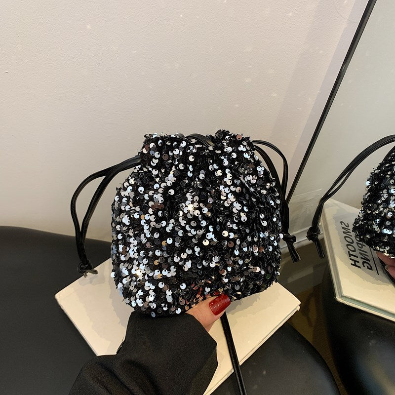 Damen glamouröse Umhängetasche mit funkelnden Pailletten Nord Taschen