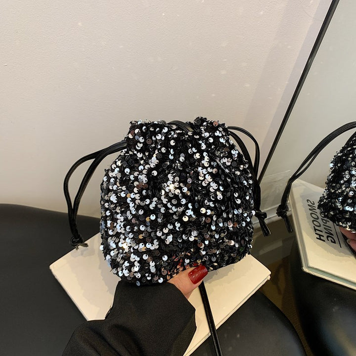 Damen glamouröse Umhängetasche mit funkelnden Pailletten Nord Taschen