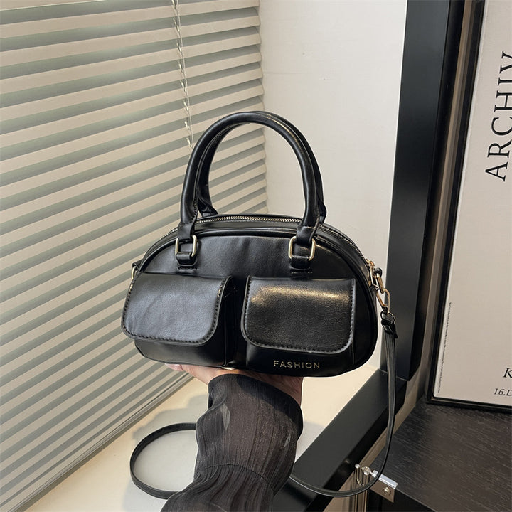 Damen stylische Lederhandtasche mit doppelten Fronttaschen Nord Taschen