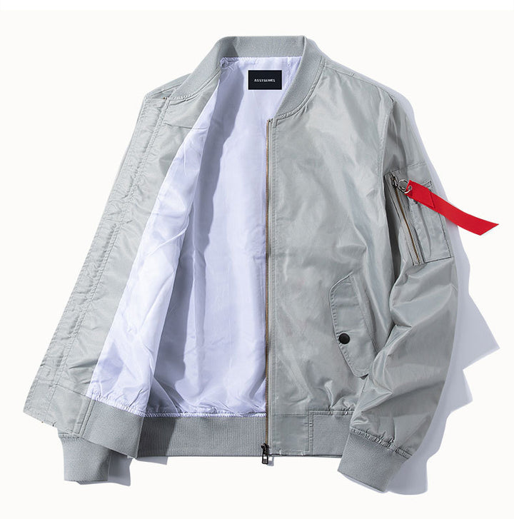Men's  slim-profile nylon bomber jacket with high-visibility contrast lining and zip utility sleeve pocket Nord Taschen