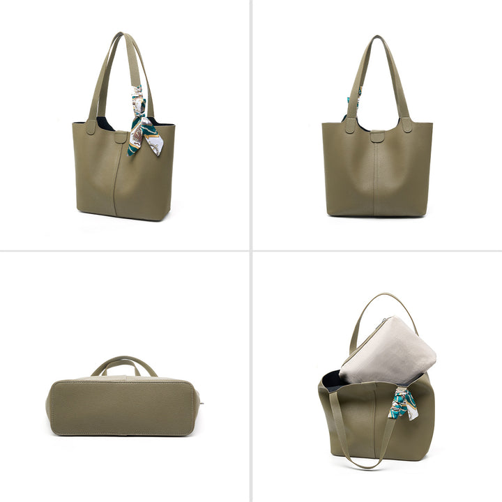 Damen modische Tote-Tasche mit abnehmbarem Schleifen-Accessoire Nord Taschen