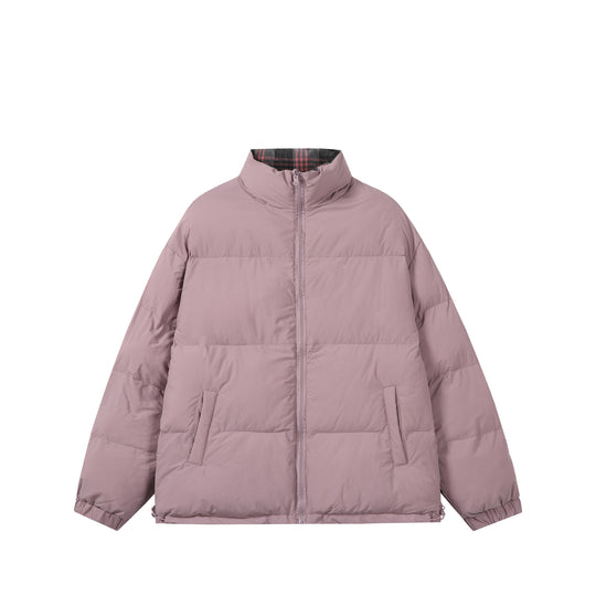 Unisex Boxy-Kurzparka mit gesteppter Isolierung, Tunnelzugsaum und kariert gefüttertem Kragen Nord Taschen