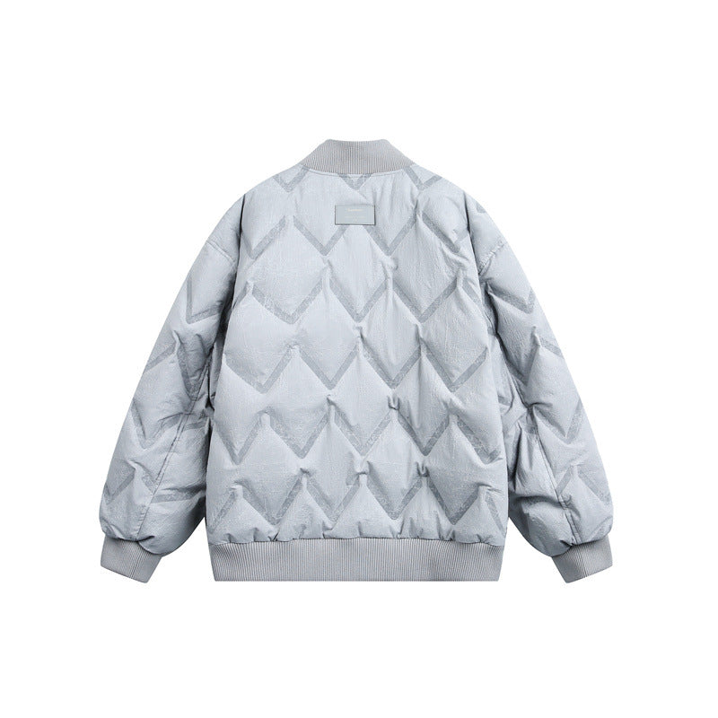 Herren Oversize-Steppblouson mit Rippkragen und Zickzack-Steppung Nord Taschen