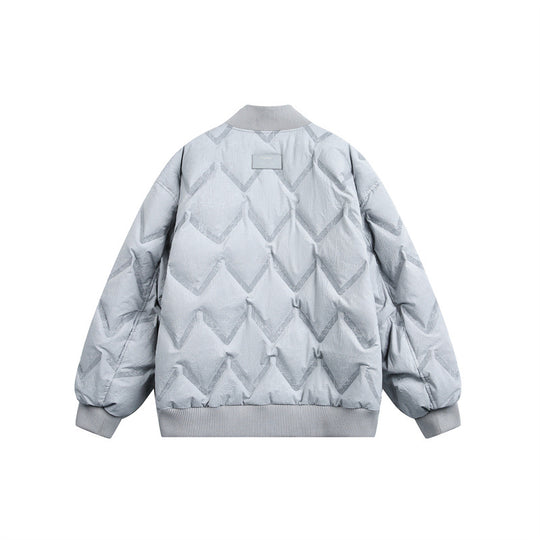 Herren Oversize-Steppblouson mit Rippkragen und Zickzack-Steppung Nord Taschen