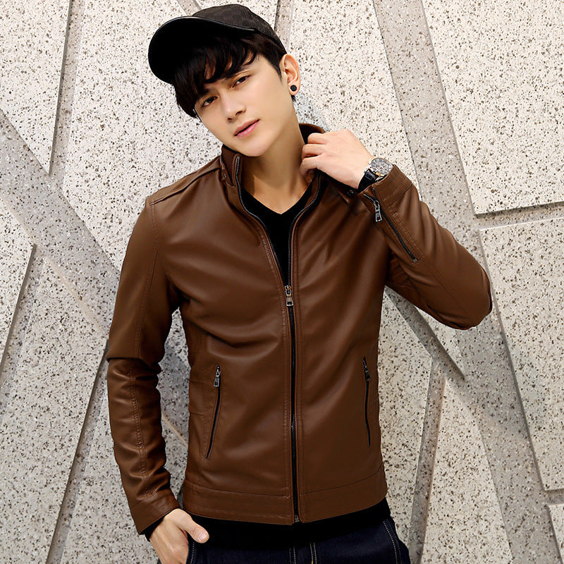 Herren Kunstlederblouson mit wärmender Teddyfleece-Innenlage und Stehkragen Nord Taschen