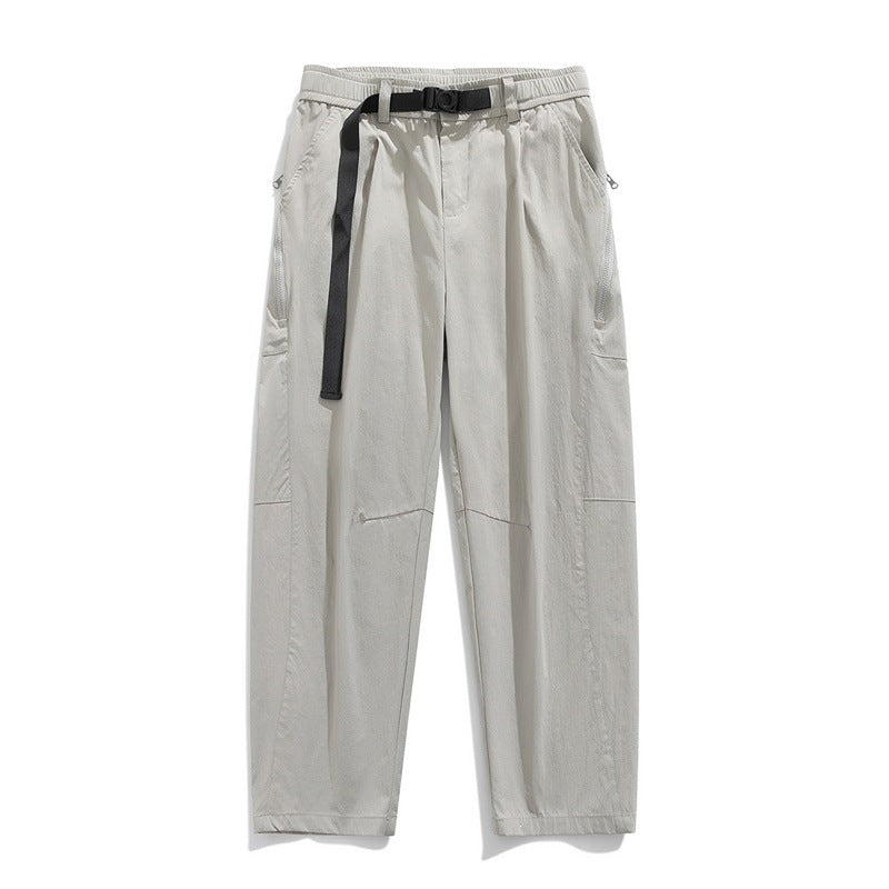 Herren Leichte Tech-Cargo-Hose mit elastischem Bund, Seitenzippern & Schnellverschluss-Gürtel Nord Taschen