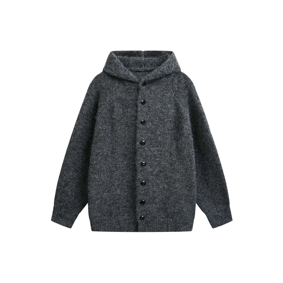Damen Wollmix‑Cape‑Cardigan mit Kapuze, Knopfleiste und Raglanärmeln Nord Taschen