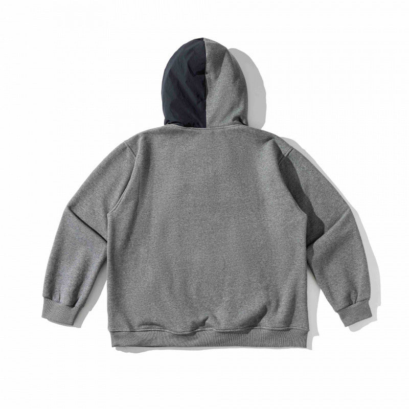 Unisex Oversize-Kapuzenpullover mit Kontrast‑Einsatz, Druckknopfleiste und Kängurutasche Nord Taschen