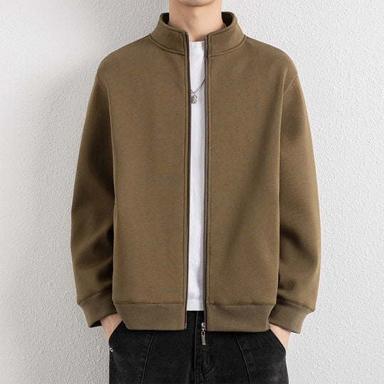 Herren Minimalistische Zip‑Blousonjacke aus technischem Stretchmaterial mit Stehkragen Nord Taschen