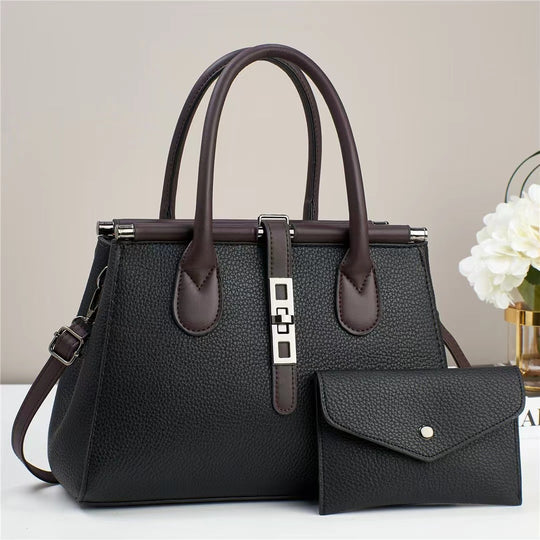 Damen Handtasche mit eleganten Akzenten und abnehmbarer Clutch Nord Taschen