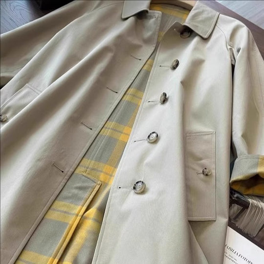 Damen Eleganter Trenchcoat mit doppelter Knopfleiste aus hochwertigem Material Nord Taschen