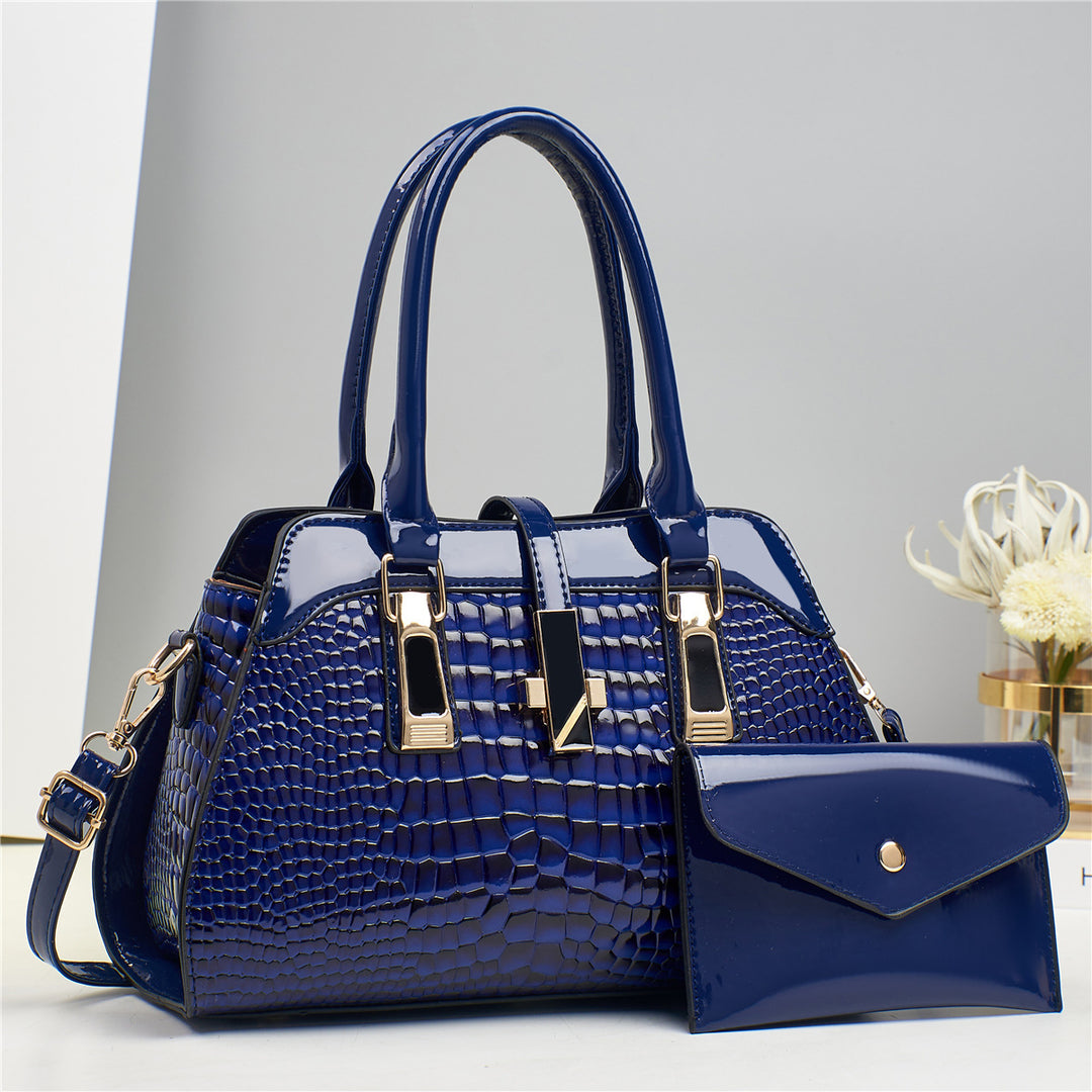 Damen Handtasche mit elegantem Kroko-Look und abnehmbarer Clutch Nord Taschen